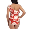 thumbnail image 5 of Honeii Tomatoes for women's one-piece swimsuit featuring a chic one-shoulder design experience elegance and style in the water-Large, 5 of 6