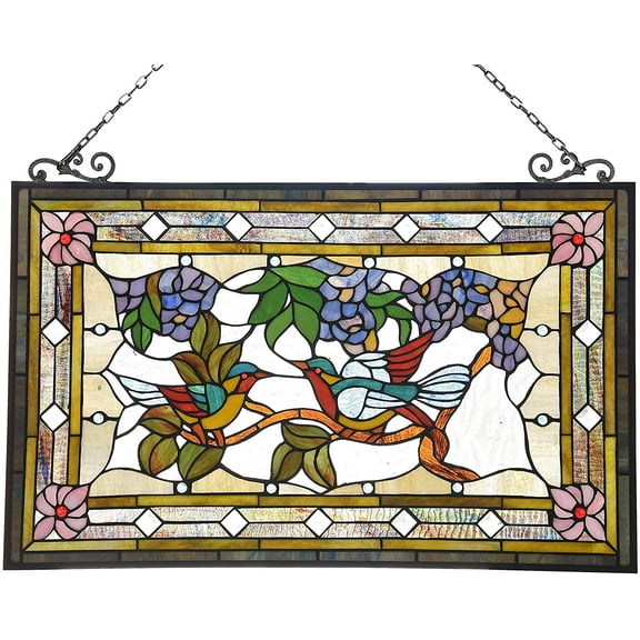 RADIANCE Goods Tiffany-Style Animal Design Window Panel 32" x 21"