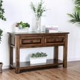 thumbnail image 4 of Furniture of America Nyah Rustic Solid Wood 2-Drawer Sofa Table in Walnut, 4 of 5