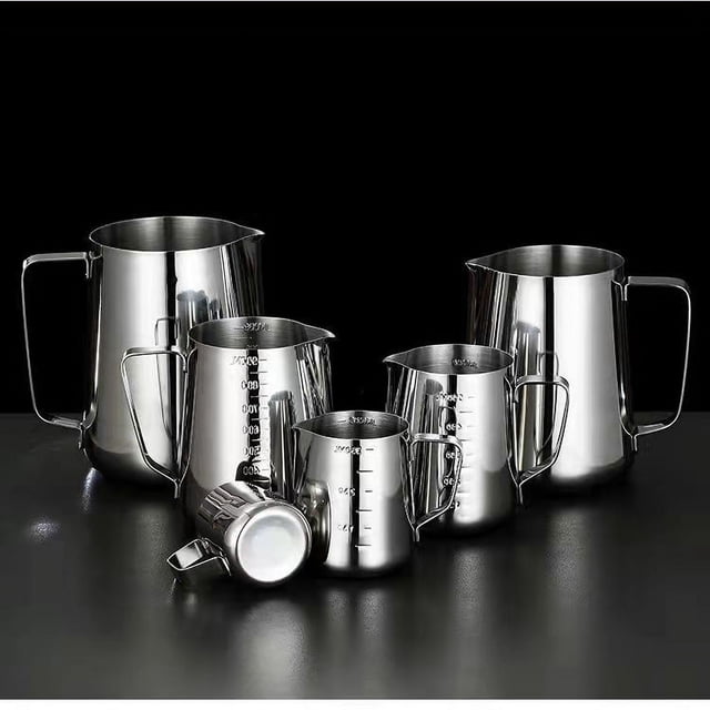 Taza de acero inoxidable 304, taza de leche con burbujas de doble cara, taza de té con leche con boca puntiaguda engrosada, taza de cera