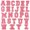Rose red, variant on AOOOWER 26Pcs Letter Sew on Patches Embroidered Letter Sew On Yarn Patches Applique for Kids Clothing Jackets Jeans Bags
