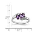 thumbnail image 2 of 1/2 Carat (ctw) Natural Amethyst Three Stone Ring in Sterling Silver, 2 of 4