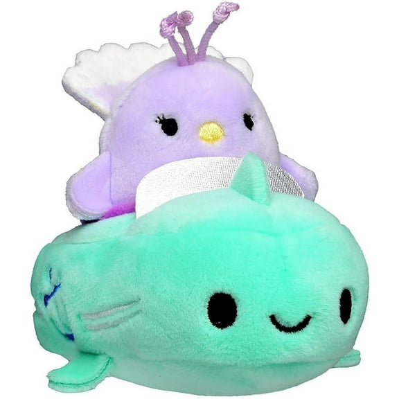 Kellytoy KTY-SQM0020SHK-C Squishville Mini Squishmallow Plush | Elina the Peacock in Vehicle