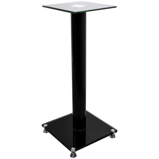Helios ASSPKR8 Glass and Aluminum Bookshelf Speaker Stands Walmart