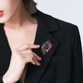 thumbnail image 3 of Tnobhg Elegant Colorful Glass Rhinestones Irregular Shape Brooch Pin Vintage Hat Scarf Shawl Badge Bridal Gift Dress Accessories, 3 of 7