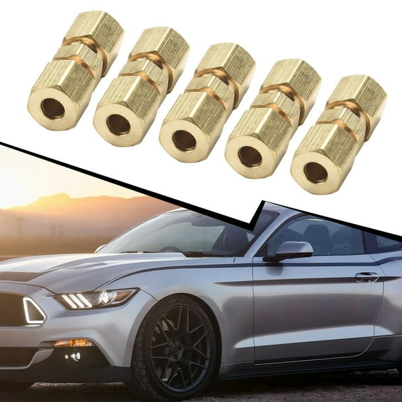 5Pcs Brass Compression Fittings Connector 3/16'' OD Hydraulic Brake Lines Union