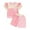 Pink, variant on Bagilaanoe 2pcs Toddler Baby Girl Shorts Set Contrast Color Short Sleeve T Shirt Tops + Shorts 6M 12M 18M 24M 3T Kids Casual Summer Clothes