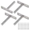 thumbnail image 1 of Uxcell Soporte de estante flotante de 4 piezas, soportes de estante ciego de 3 pulgadas con tornillos incluidos [Níquel], 1 of 6