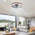 thumbnail image 5 of Zardon 20" Modern Ceiling Fan with Light and Remote, App Control, Low Profile Ceiling Fan for Bedroom, Kitchen, Living Room, Brown, 5 of 8