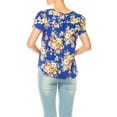 thumbnail image 3 of Women's Polka Dot Overlapping Short Sleeve Ribbon Accent Top, 3 of 5
