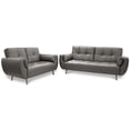 thumbnail image 1 of Sala de Piel Genuina 3-2 Sofá Cama y Love Seat, 5 plazas, Modelo Toronto, Color Gris Oxford, Elegante, comodo y Moderno, Hecho en Mexico. Medidas: Sofá 220 X 90 X 80 cm, Love Seat 156 X 90 X 80 cm., 1 of 10