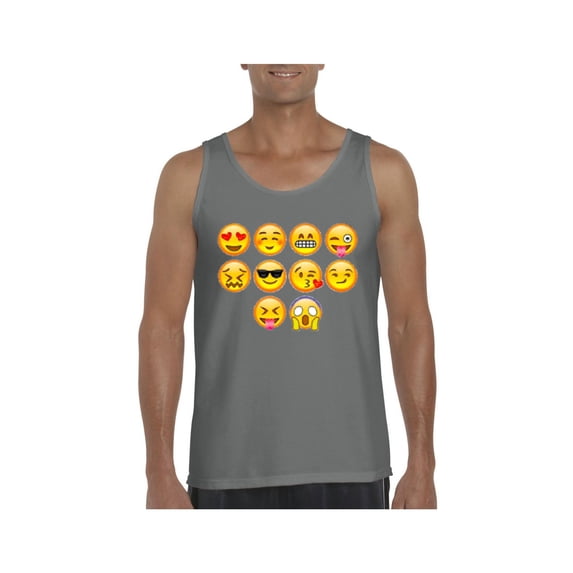 MmF - Men's Tank Top for Men, up to Men Size 3XL - Emoji Entourage