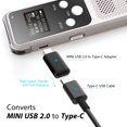 thumbnail image 5 of Adaptador USB C a mini USB 2.0 HieBee tipo C hembra, paquete de 2, 5 of 5