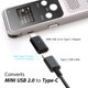 thumbnail image 5 of Adaptador USB C a mini USB 2.0 HieBee tipo C hembra, paquete de 2, 5 of 5