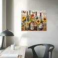 thumbnail image 3 of Nawypu Kitchen Wall Art Wine Pictures Wall Decor Large Canvas Wall Art for Living Room Dining Room Brown Vintage Home Decor Neutral Red Wine Bottles Artwork for Walls Sunflower Paintings for Wall, 3 of 4