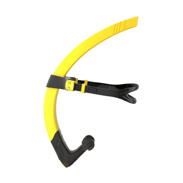 Tubo de respiración de natación frontal, snorkel de natación, hombres semi -secos húmedos para mujeres ajustados, cómodo snorkel de buceo portátil Amarillo
