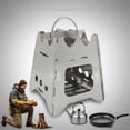 thumbnail image 3 of Yihuala Stainless Foldable Outdoor Camping Wood Stove Hiking Backpacking Firewood Stove Folding Windproof Wood Burning Burners, 3 of 8