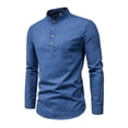 thumbnail image 1 of Camisa semiabierta ANGGREK para hombre corte 3D mezcla de algodón, 1 of 8