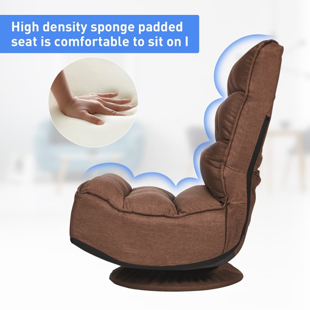 Finihen 360 Degree Swivel Floor Chair, 5-Position Folding Floor Gaming Chair, Lazy Lounge Chair for Relaxing Reading Gaming TV Watching, Rustic Brown Finihen 360 Degree Swivel Floor Chair, 5-Position Folding Floor Gaming Chair, Lazy Lounge Chair for Relaxing Reading Gaming TV Watching, Rustic Brown
