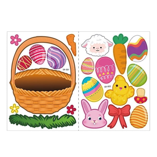 Xihbxyly Decoración de Conejito de Pascua, Cesta de Madera Colgante, Decoración Acrílica para Huevos de Pascua, Accesorio Festivo para Puerta, Etiquetas de Boda E Ideas de Regalo, Primavera, Manualid