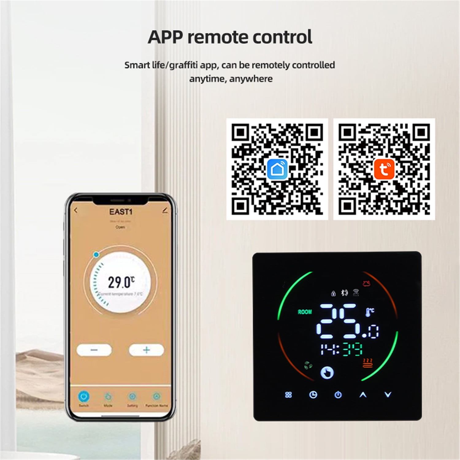 EAST2 Thermostat WIFI Intelligent Underfloor Heating Thermostat 3A/16A Electric Underfloor Heating Wall Furnace Thermostat With Humidity Weather