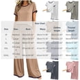 thumbnail image 3 of Zynoxe Plus Size Pajamas Set Women Contrast Trim Short Sleeve Tops and Wide Leg Pants Sleepwear Sets Casual Stretchy Loose Lounge Sets, 3 of 6