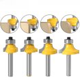 thumbnail image 1 of 4-Piece High-End Alloy Round Corner Router Bit Set with 6 Ergonomic 6.35mm Diameter Handles – Sharp, Precise R-Angle Trimming Tools for Versatile Cutting Tasks, Compatible with Multiple Machine Beds, 1 of 5