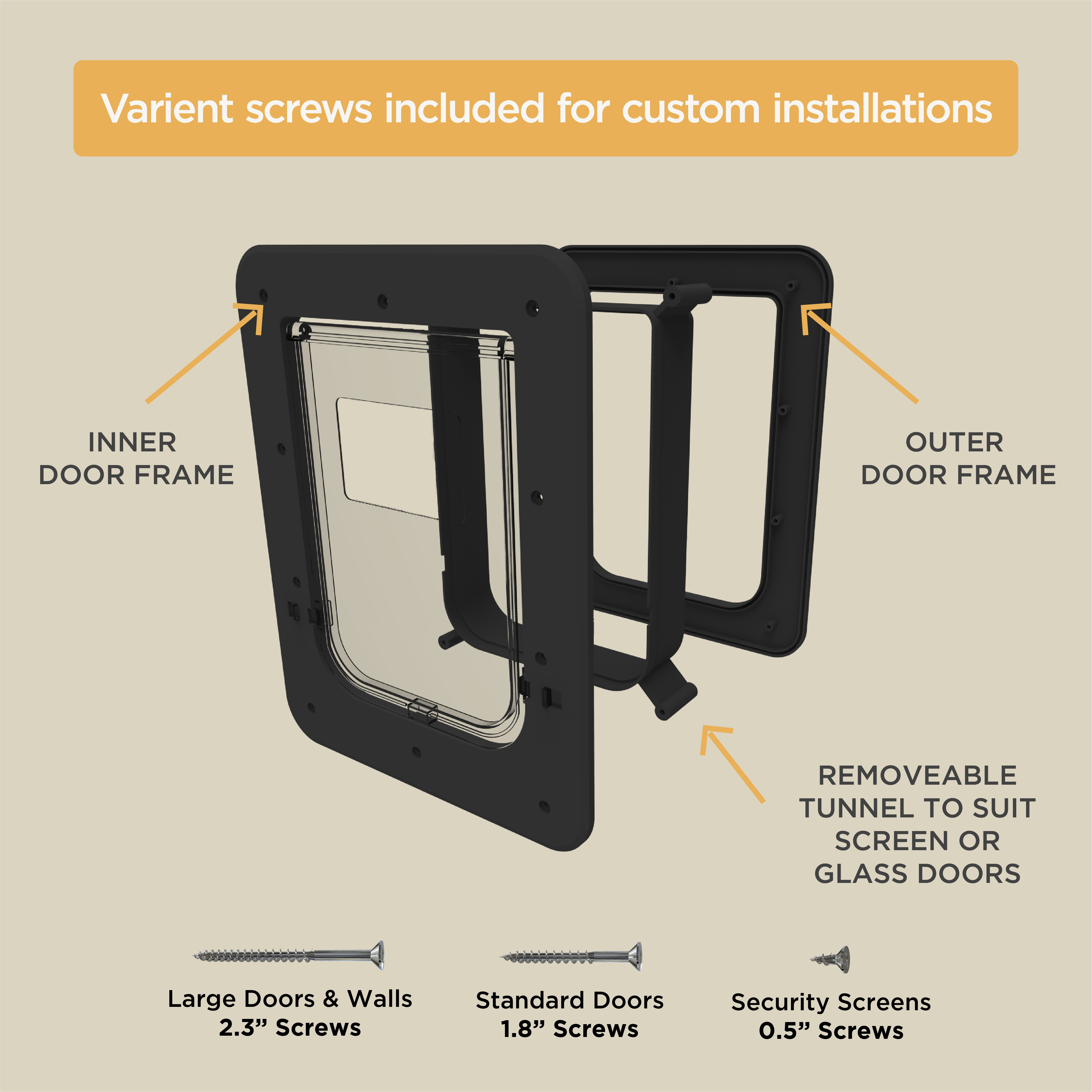 Hakuna Pets Super Tough Small Pet Door, Black photo 6