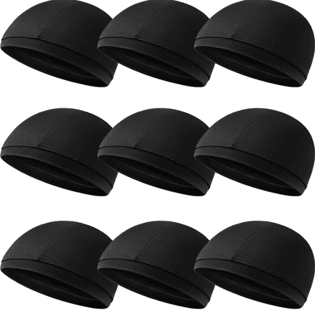 9 Pack Skull Caps Helmet Liner Sweat Wicking Cap Running Hats Cycling Skull Caps for Men Women