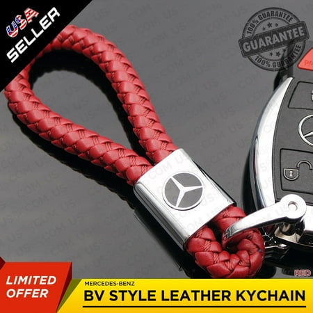Star Keychain - Mercedes-Benz Star Red Calf Leather Alloy Keychain Gift Decoration Gift Accessories