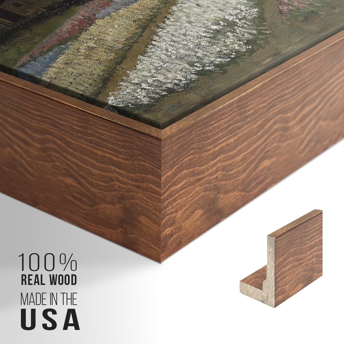 Vintage Landscape-CCCLXIII By Wexford Home Framed in Walnut Wood Gallery Wrapped Canvas 17 in. x 25 in.