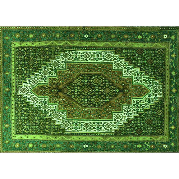 Ahgly Company Indoor Rectangle Persian Green Traditional Area Rugs, 5' x 7'