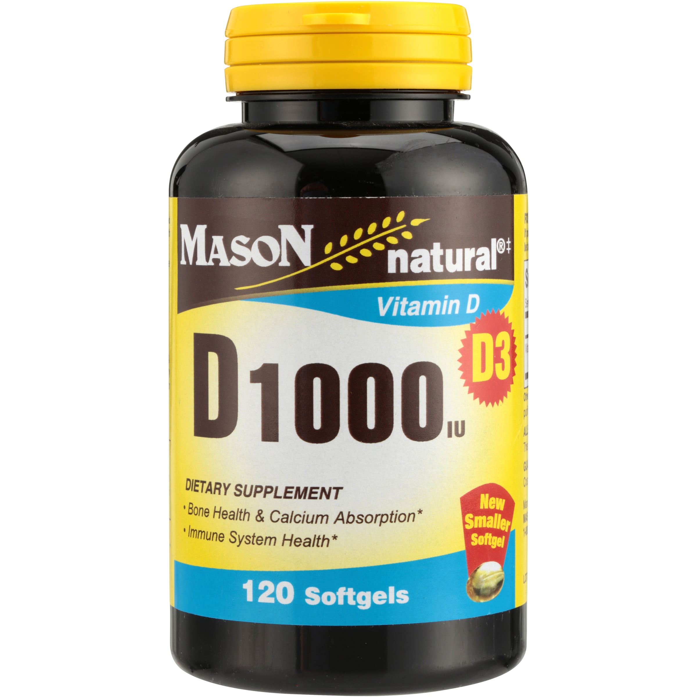 Mason Natural Vitamin D3 1000 IU Softgels 120 ea - Walmart.com ...