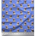 thumbnail image 1 of Soimoi Modal Satin Fabric Pug Dog Print Fabric by The Yard 42 Inch Wide, 1 of 3