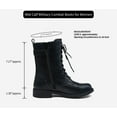 thumbnail image 2 of VEPOSE Women's Ankle Booties Lace Up Mid Calf Military Combat Bootie Flat Buckle Shoes Black Size 11, 2 of 6