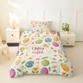thumbnail image 2 of Erosebridal Happy Easter Twin Bedding,Vintage Multicolor Easter Eggs Duvet Cover Set For Kids Girls Reversible 2pcs,No Comforter, 2 of 6