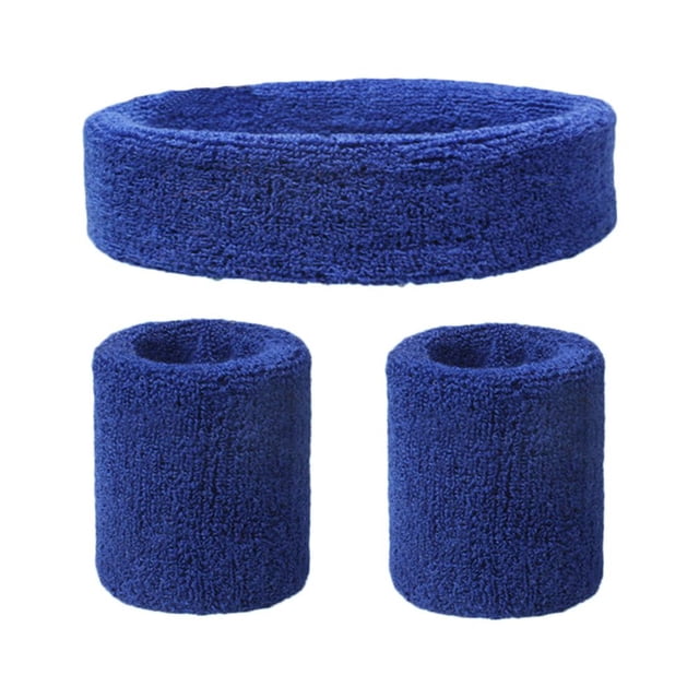 1 Uds. Banda para la cabeza y 2 uds. Muñequeras elásticas antideslizantes banda de soporte para muñeca para deporte correr fútbol tenis