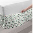 thumbnail image 2 of Island Bed Skirt, Jungle Wildlife Pattern Pink Flamingos Hummingbirds Toucans and Green Palm Leaves, Elastic Bedskirt Dust Ruffle Wrap Around for Bedding Decor, 4 Sizes, Multicolor, by Ambesonne, 2 of 2