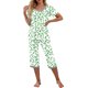 thumbnail image 2 of Puntoco Conjunto de pijama cómodo para mujer Conjunto de pijama y pantalón de manga corta con cuello en V para mujer Conjunto de pijama informal con bolsillos, 2 of 5