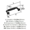 thumbnail image 5 of Amerock Cowrie 3 inch (76mm) Center-to-Center Matte Black Cabinet Pull, 5 of 6