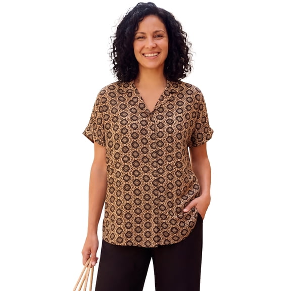 Woman Within Plus Size Relaxed Campshirt