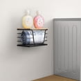 thumbnail image 5 of Wetheny Trash bag holder with Bamboo Top and Mesh Bottom, Stackable Garbage Bag Holder Dispenser Under Sink, Wall Mounted Storage for Kitchen Laundry Organizers, Black, 5 of 7