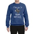 thumbnail image 2 of Wild Bobby, I Love You To Texas And Back Plaid Pop Culture Unisex Crewneck Graphic Sweatshirt, Vintage Heather Blue, 2XL, 2 of 3
