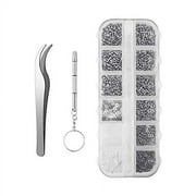 Sunglasses Eyeglasses Repair Kit, 1100PCS Tiny Stainless Steel Screws and 5 Pairs Nose Pads with Micro Screwdriver Tweezer for Watch Clock Spectacle Eye Glass Repair