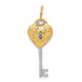 thumbnail image 4 of 14k Two-tone Polished Heart and Key Pendant K5843, 4 of 4