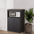 Ella Rhae Microwave Kitchen Cart, Black