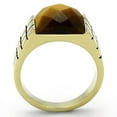 thumbnail image 3 of IP Gold(Ion Plating) Stainless Steel Ring with Semi-Precious Tiger Eye in Topaz for Women Topaz Stone Color Style TK779 Size 9, 3 of 3