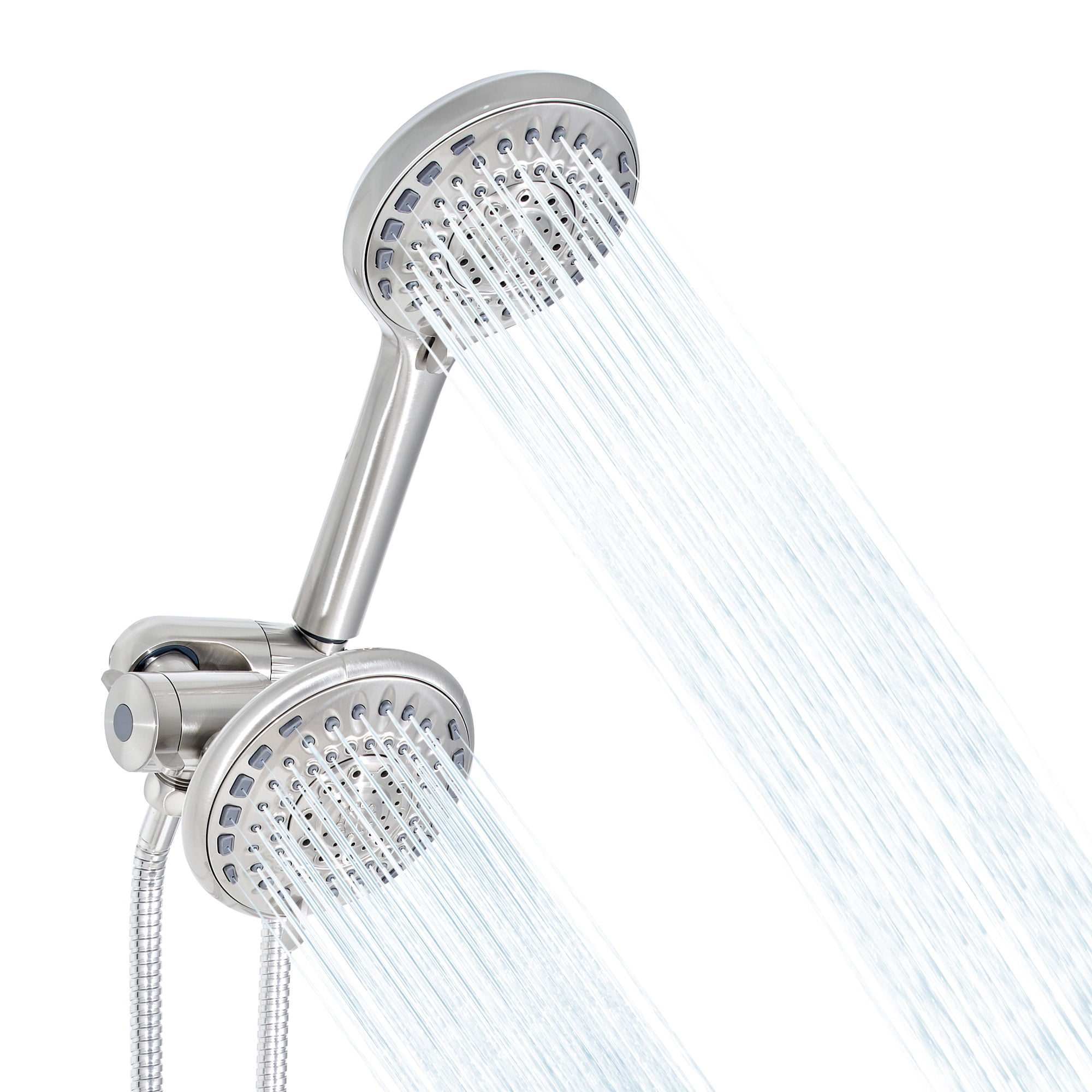 Akicon 2-in-1 Rain Shower Head with Handheld Spray Combo, 6-Setting High Pressure Dual Shower Head for Bathroom, 2.5 GPM Flow Rate, Showerhead System with Adjustable Angle, Anti-Clog Nozzles