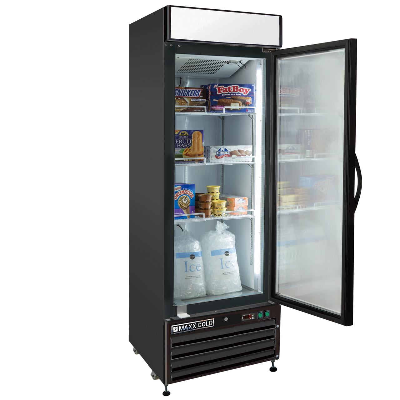 Maxx Cold Single Glass Door Merchandiser Freezer, 27", 23 cu. ft. Capacity, in Black (MXM1-23FBHC)