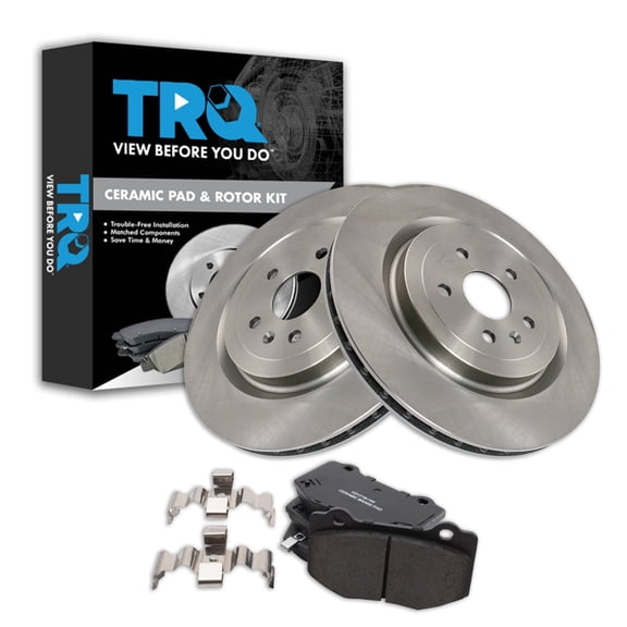 TRQ Rear Brake Pad and Rotor Set Ceramic Fits 2017-2020 Chevrolet Camaro